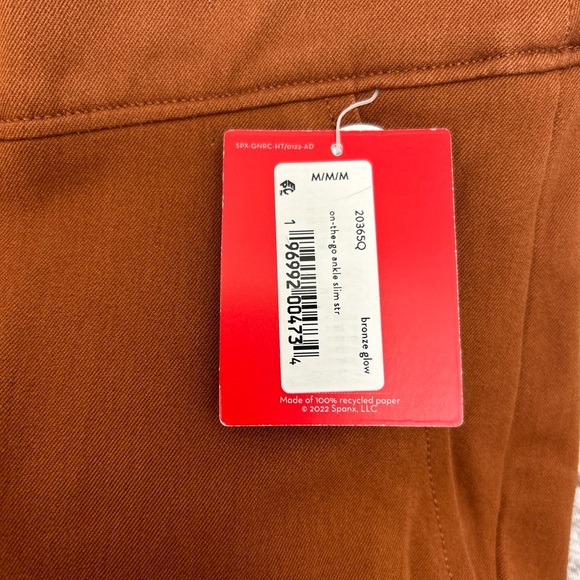 SPANX On-The-Go Ankle Straight Women’s Pants Bronze Glow Petite Medium - Picture 3 of 8